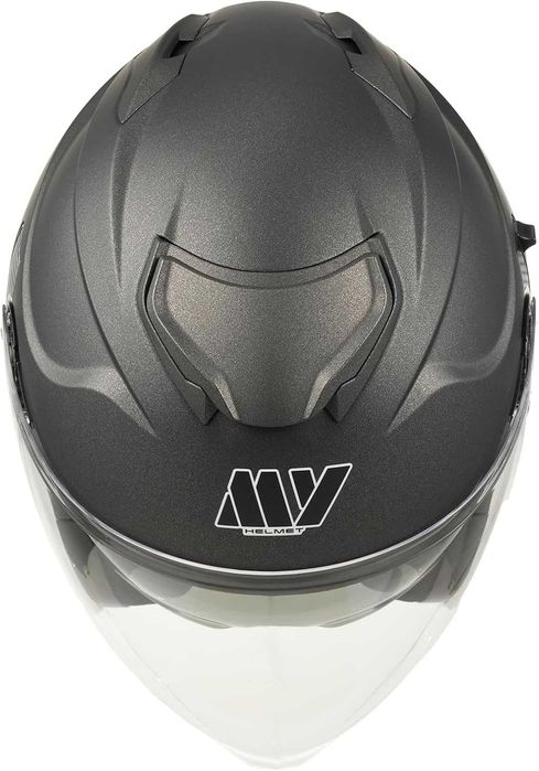 MY-835 джет каска с визьор, ECE 22.06, мат титан, S/XS N6