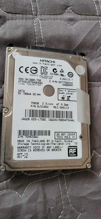 HITACHI 750Gb HDD Sata fuctional stare 98 Performanta 100  de 5400Rpm