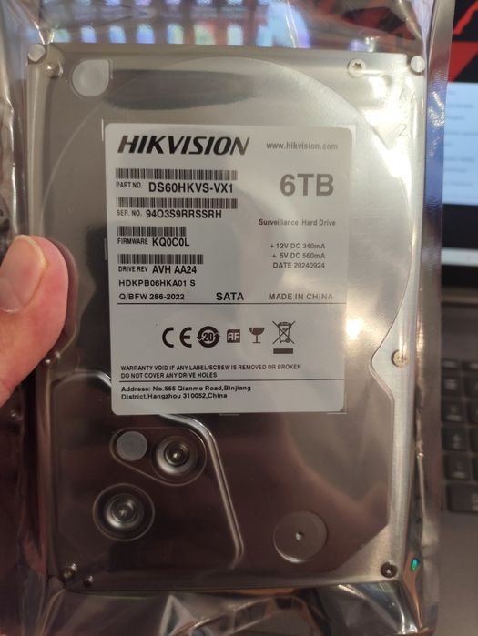 Продам Жёсткие диски Hikvision 6tb новые 3 штуки