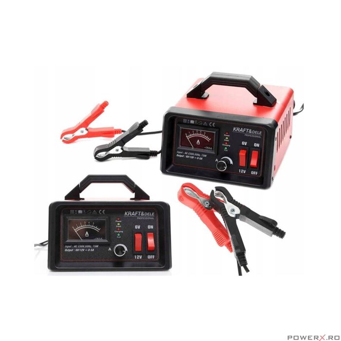 Redresor, incarcator auto pentru baterii 6-12V, 230V, 5-75Ah, Kraft