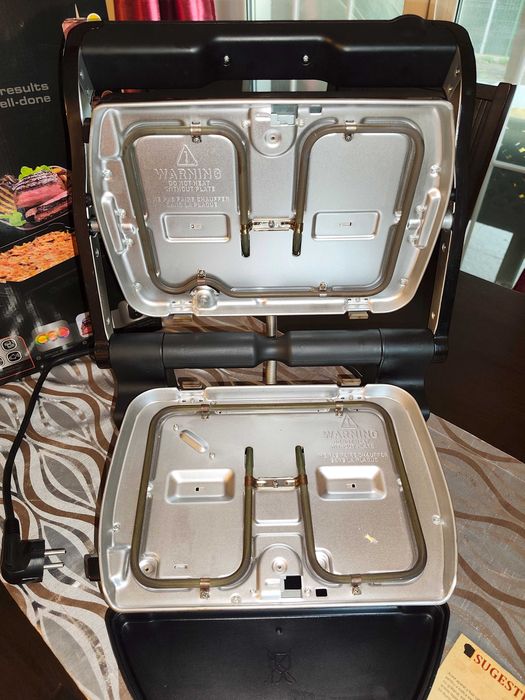 Gratar electric TEFAL OptiGrill+ Snacking&Baking GC714834, 2000W, 6 programe automate, negru