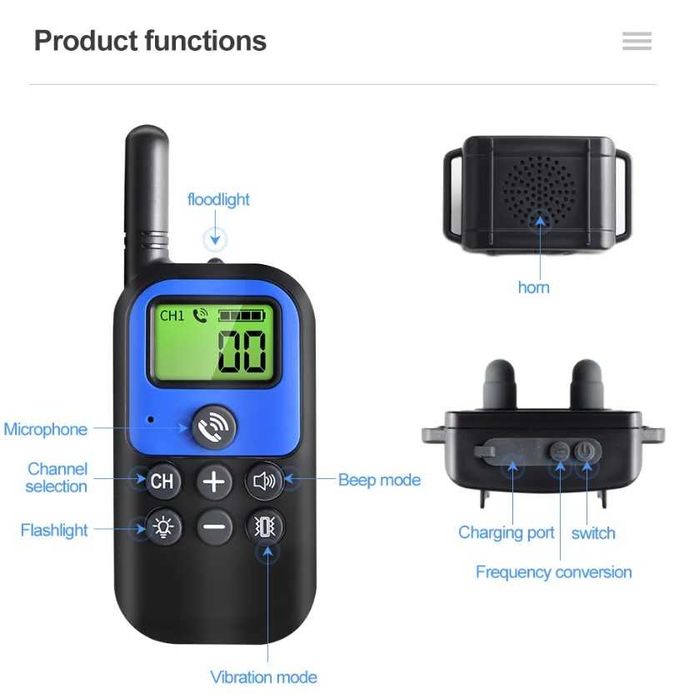 Электрический ошейник с дистанционным управлением для дрессировки