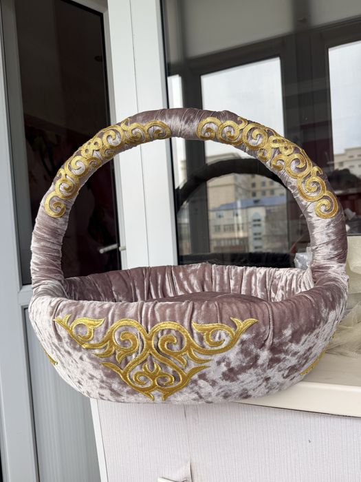 Корзина обшитая велюром