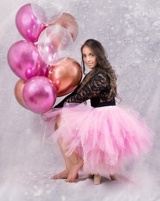 Fustă tutu damă roz mărimea M tulle nouă, cu etichetă