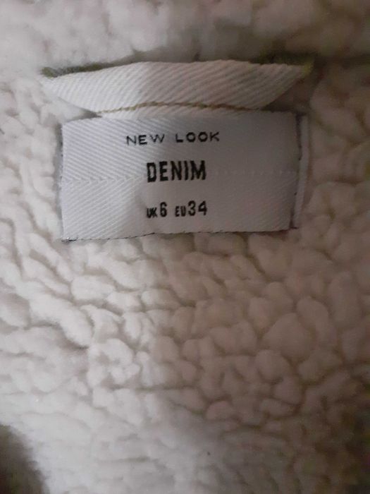 Geacă groasă din denim,oversized căptușeală sherpa,mărime M