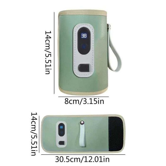 Преносим дигитален нагревател за шишета-зелен