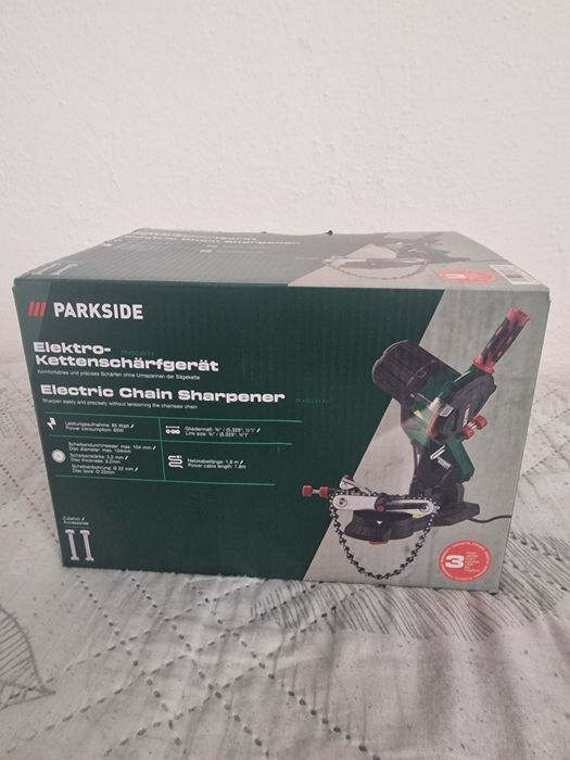 Ново PARKSIDE Електрическа маина за  заточва Вериги 3 г Гаранциа