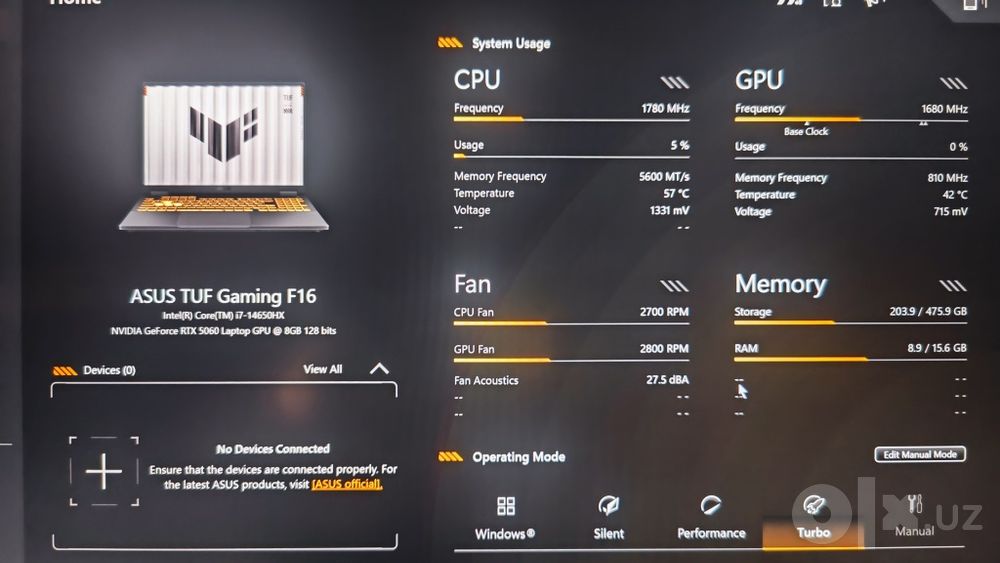 Asus tuf gaming F16 (2025 oxiri)