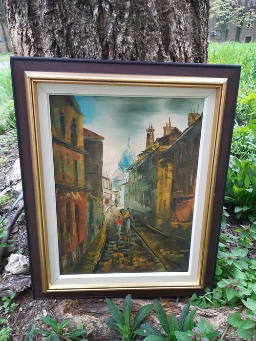 Красива Маслена Картина на Платно Живопис Дървена Рамка