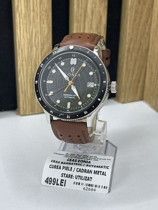 Eonia Ceas Barbatesc Automatic Curea de piele Garantie/Factura #62684