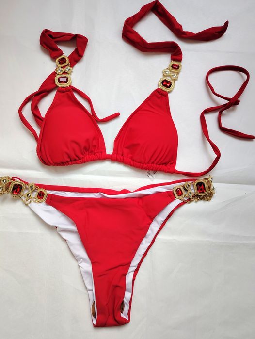 Costum baie sexy roșu