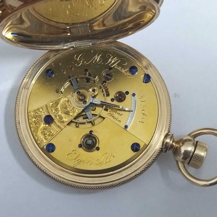 ELGIN джобен часовник, златен 14к, перфектен, рядък