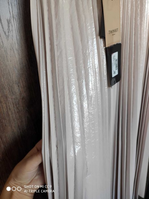 Twinset уникална нова с етикет розова пола солей еко кожа