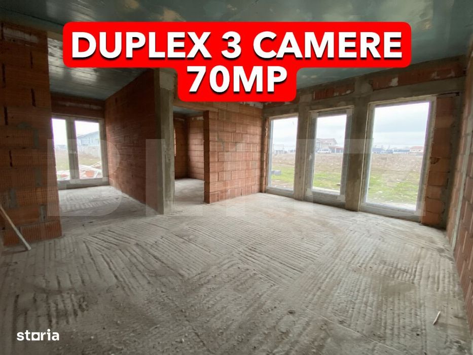 Duplex 3 camere, 70 mp utili, teren 284 mp, Mosnita Noua-Urseni