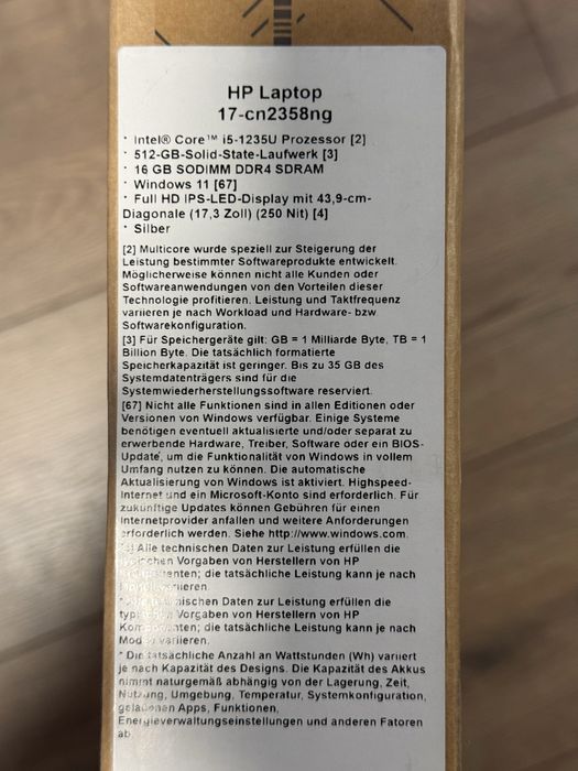 Laptop HP 17-cn2358ng i5