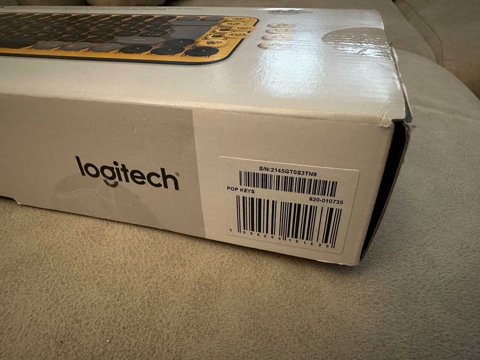 Logitech POP Keys Blast Yellow - безжична механична клавиатура, нова