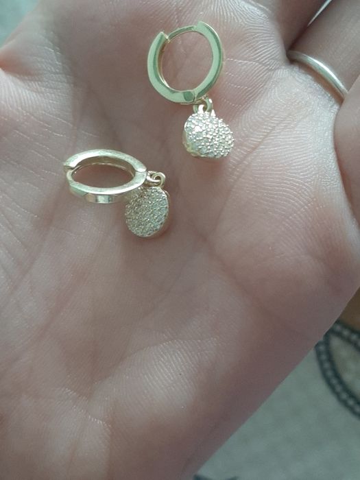 Cercei argint placați cu aur