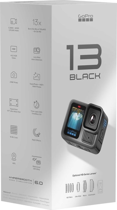 Спортна видеокамера GoPro Hero13, 5.3K60 (НОВА, Неразопакована)