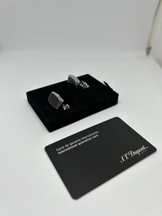 S.T. Dupont Butoni/Cufflinks Etiquette Black Alligator originali