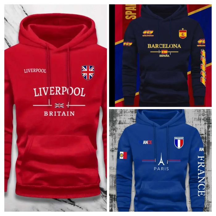 Мъжки суитшърт с качулка, Liverpool, PSG, Barcelona, Canada