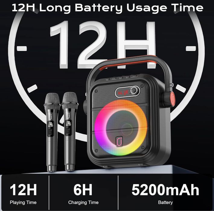 Boxa/Aparat de karaoke JYX cu 2 microfoane fără fir