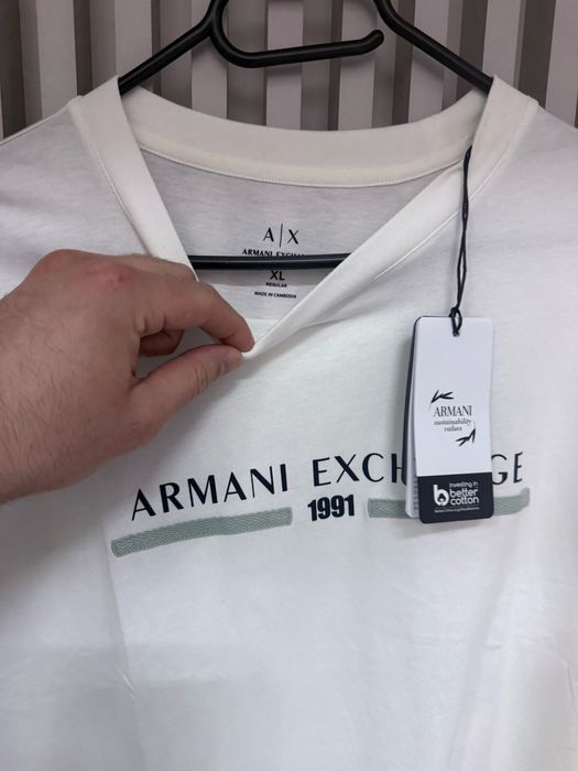 Tricou Armani exchange original XL alb