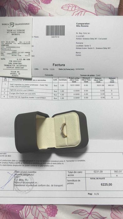 Inel TEILOR 2025 Aur 14K - 17 Diamante