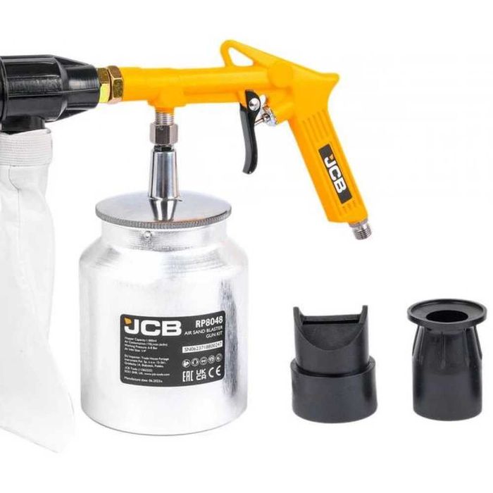 Пневматичен пясъкоструен пистолет - пясъкоструйка 1 литър с 4 дюзи JCB