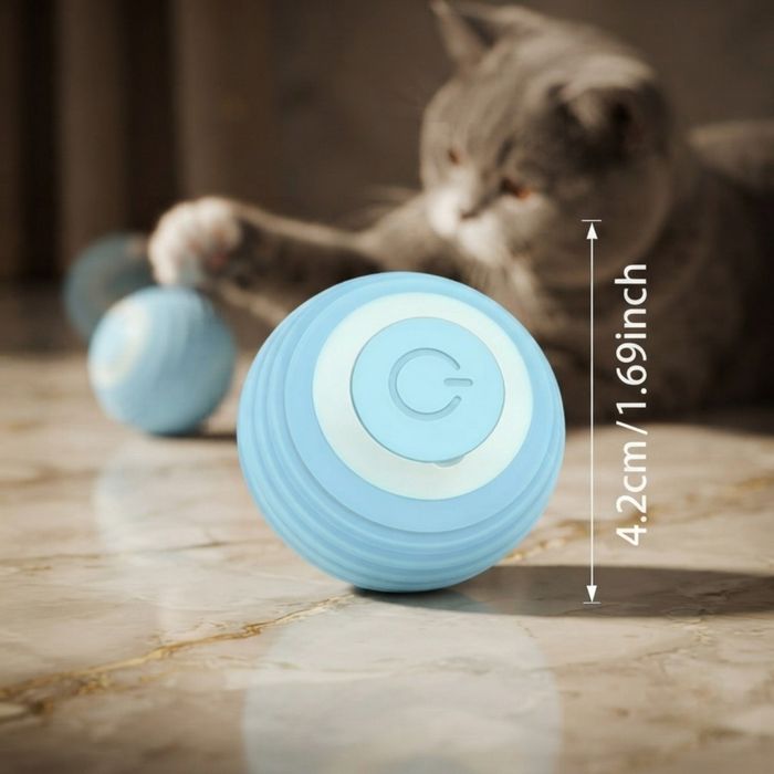 Интерактивна автоматична топка за котки с USB-C зареждане – Smart Gravitational Rolling Ball