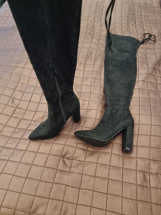 Cizme dama peste genunchi cu toc