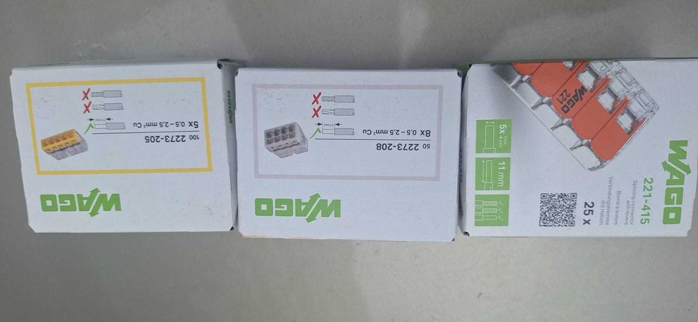 Vand cleme Wago 8p, 5p masiv si litat