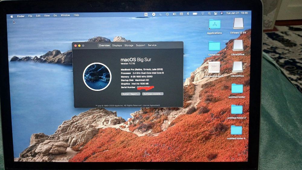 Macbook pro macOS Big Sur 2013