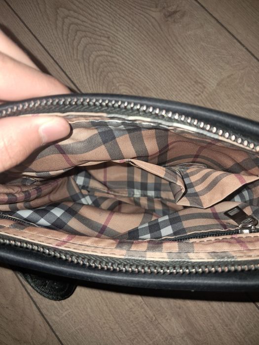 Барсетка мессенджер Burberry, плащевка черный