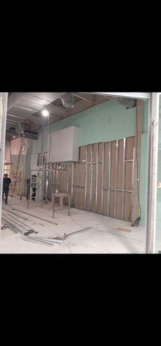 Монтаж гипсокартона, монтаж перегородок, стены гипсокартон