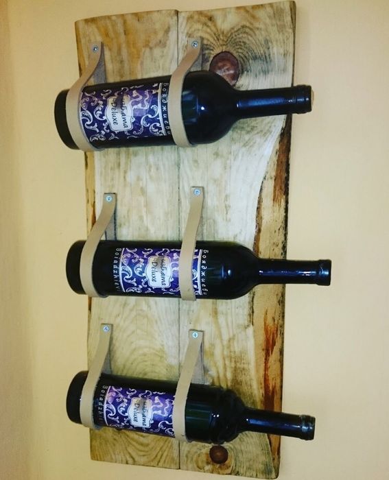 Елегантна стойка за 2–10 бутилки вино – кожа или премиум въже