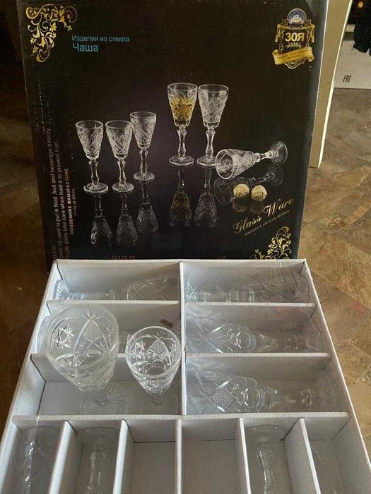 Набор фужеров и рюмок хрусталь