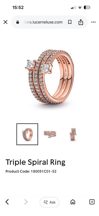 Пръстен Pandora Rose- Gold