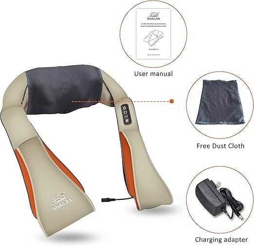 Безжичен масажор за врата Snailax SL632NCK Shiatsu с топлина, преносим