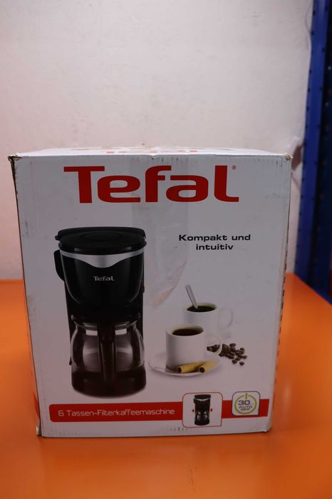 Tefal Кафеварка за филтърно кафе, 6 чаши, 0,6 л, 1000 W, черна