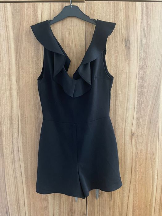 Черен къс гащеризон Bershka