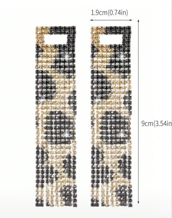 Cercei lungi cu model leopard