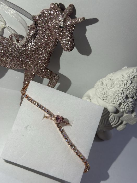 Set inel + bratara tennis rose gold