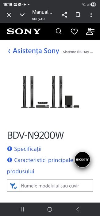 Vând Sistem Home Cinema Blu-ray cu Bluetooth®