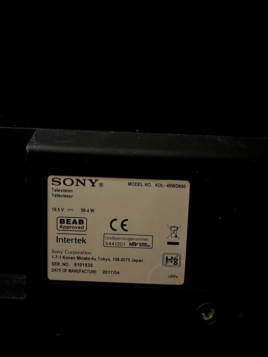 sony tv bravia kdl-40wd650