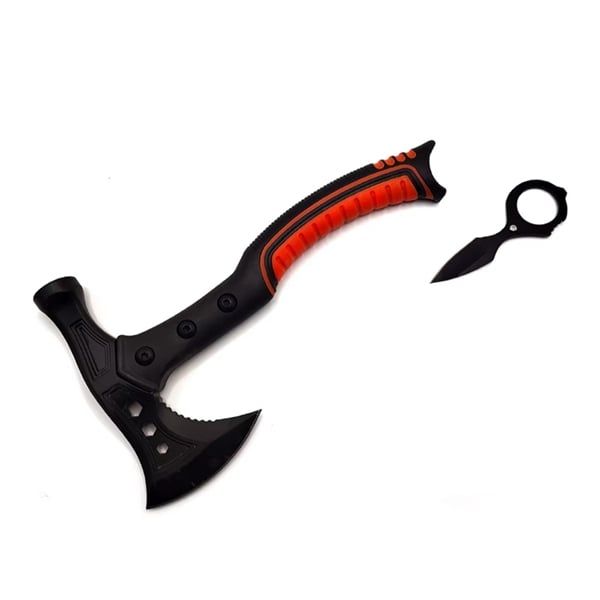 Set doua topoare multifunctionale cu lama dubla + 2 cutite, 33.5 cm