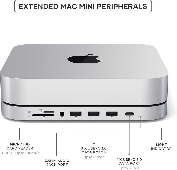 Satechi suport și hub pentru Mac Mini M2 cu carcasă SSD SATECHI