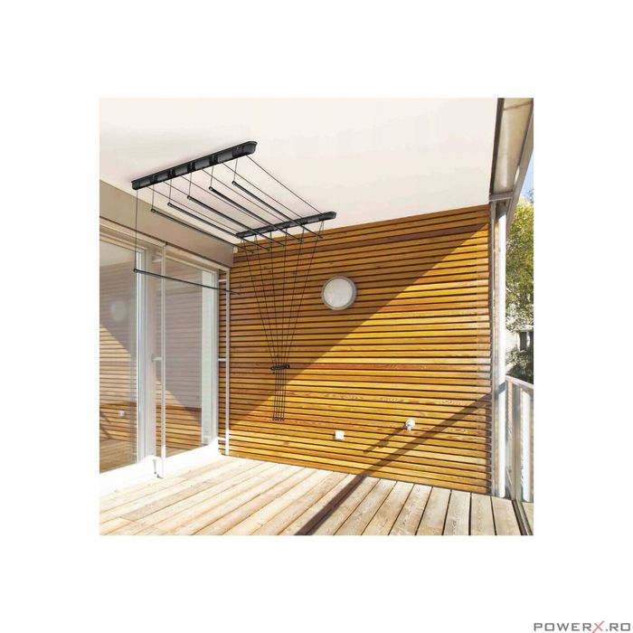 Uscator rufe de tavan, 6x120 cm, negru, Sepio