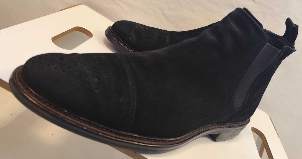 Ghete chelsea 45 cap toe brogue Hugo Boss piele naturala moale