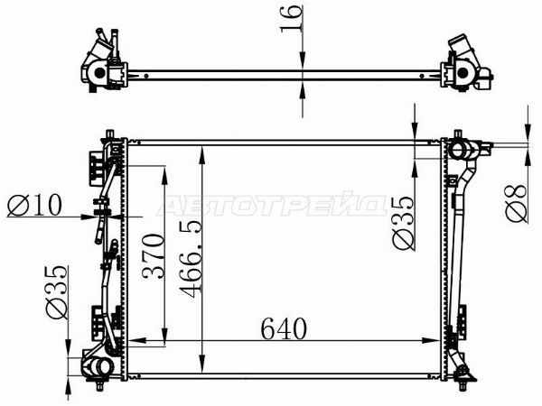 Радиатор двигателя Kia Sportage
