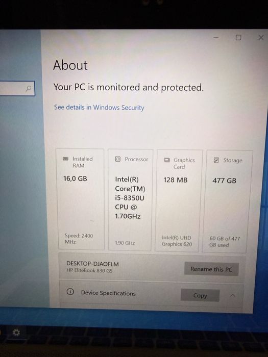 Лаптоп HP Elite Probook 830 G5